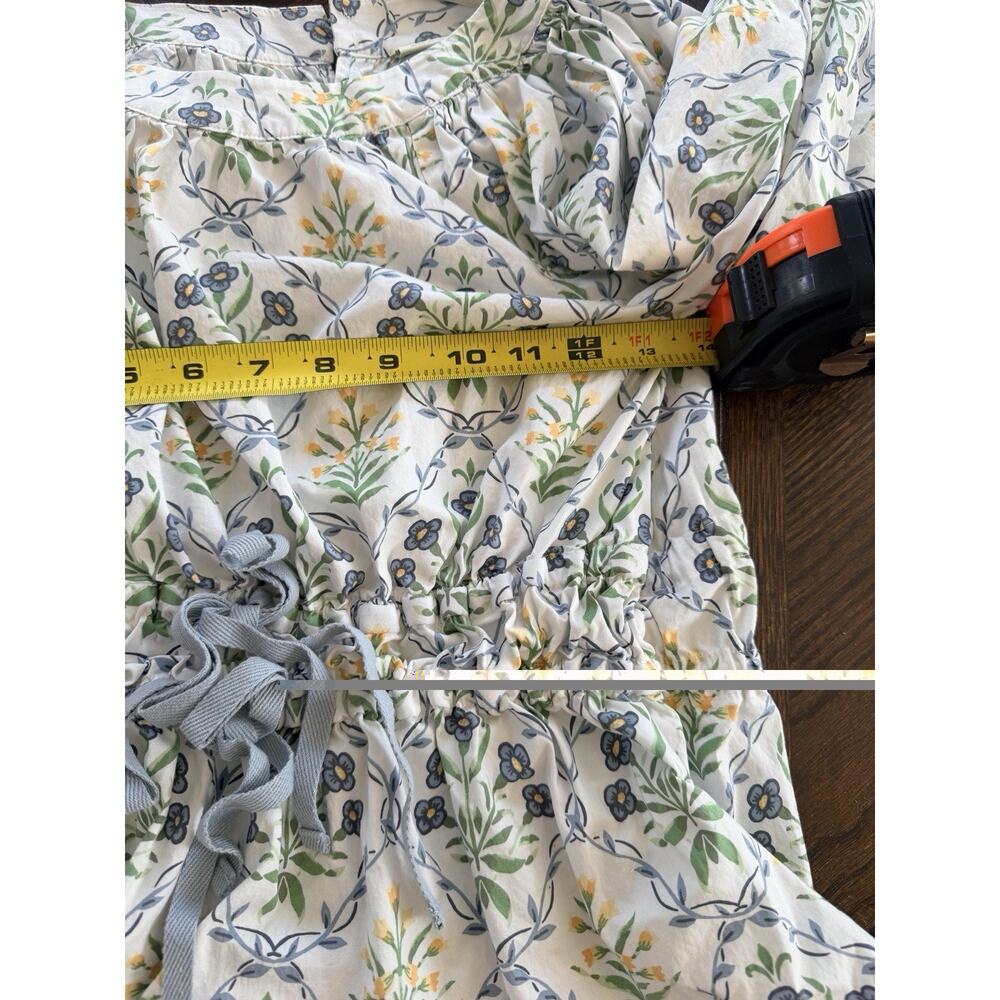 Spartina 449 Women's S Blouse Floral Long Balloon Sleeve Smocked Cinch Waist - Picture 8 of 9